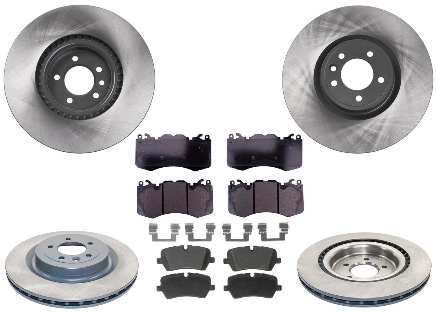 Front Rear Coated Rotors & EPS Brake Pads For Range Rover W/ Brmbo Brakes 13-22
