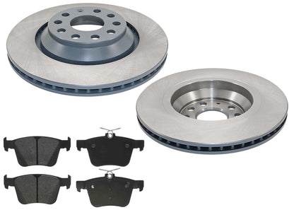 310MM Rear Coated Vented Rotors & EPS Brake Pads For Volkswagen Atlas 2018-2024