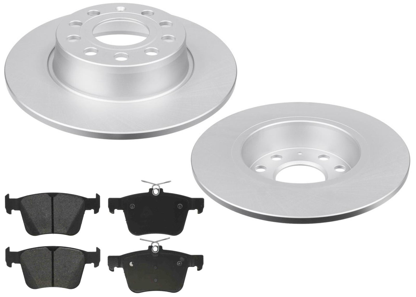 272MM Rear Coated Solid Rotors & EPS Brake Pads For Audi A3 2015 2018 2020