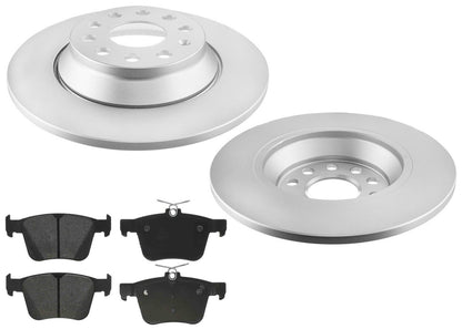 300MM Rear Coated Solid Rotors & EPS Brake Pads For Volkswagen Jetta 19-24 2.0L