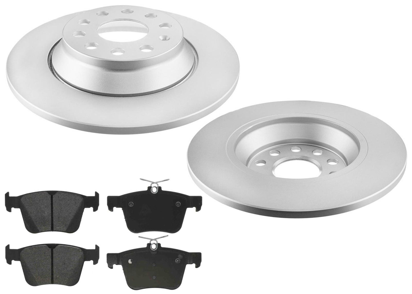 272MM Rear Coated Solid Rotors & EPS Brake Pads For Volkswagen Jetta 1.4L 19-24