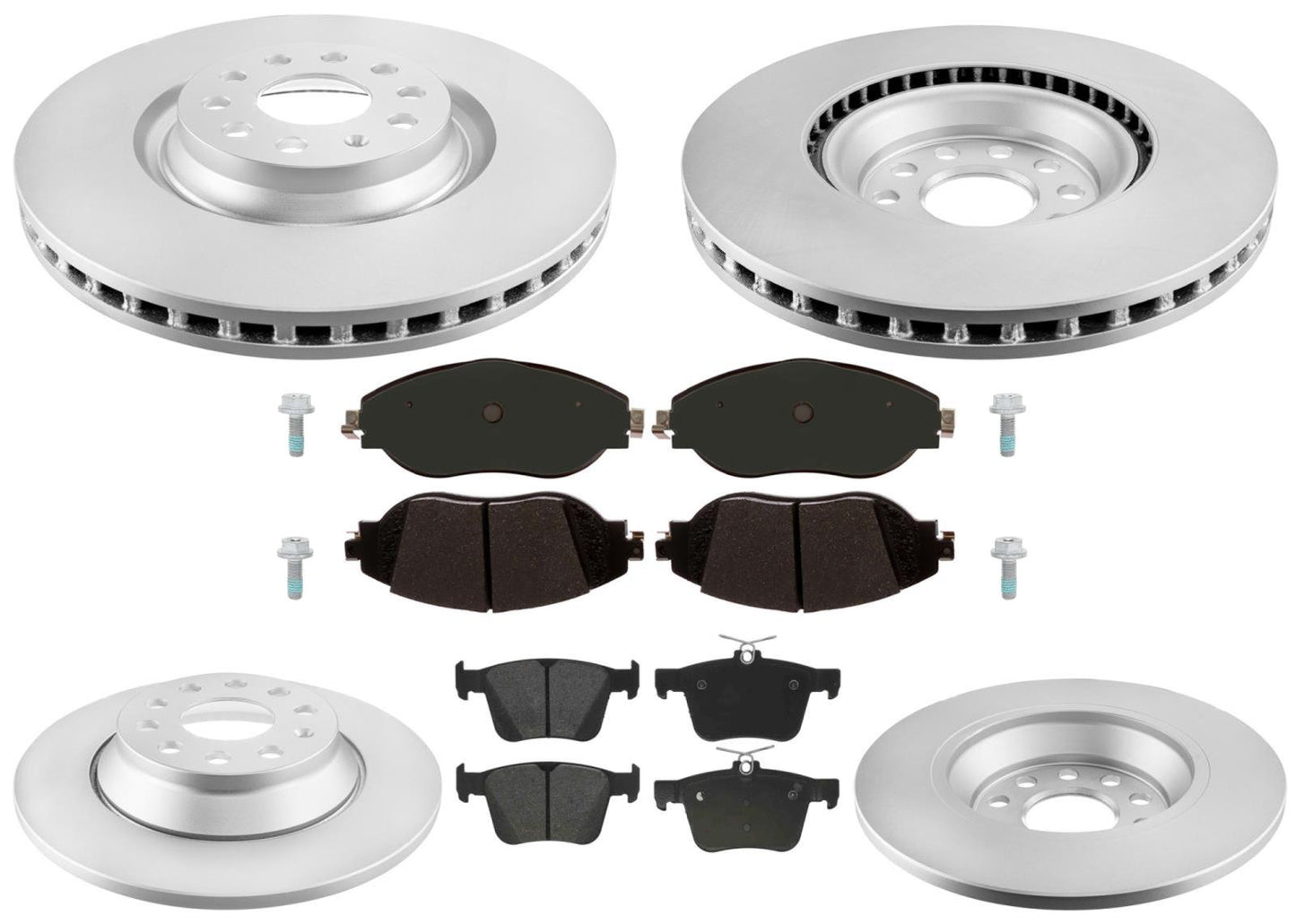340MM Front & 272MM Rear Coated Rotors & EPS Brake Pads For Jetta 1.4L 2021-2024