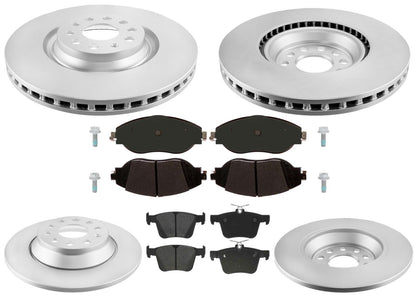 340MM Front & 272MM Rear Coated Rotors & EPS Brake Pads For Jetta 1.4L 2021-2024