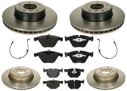 Front & Rear Carbon Coated Rotors EPS Brake Pads For 525i 04-07 Automatic Trans