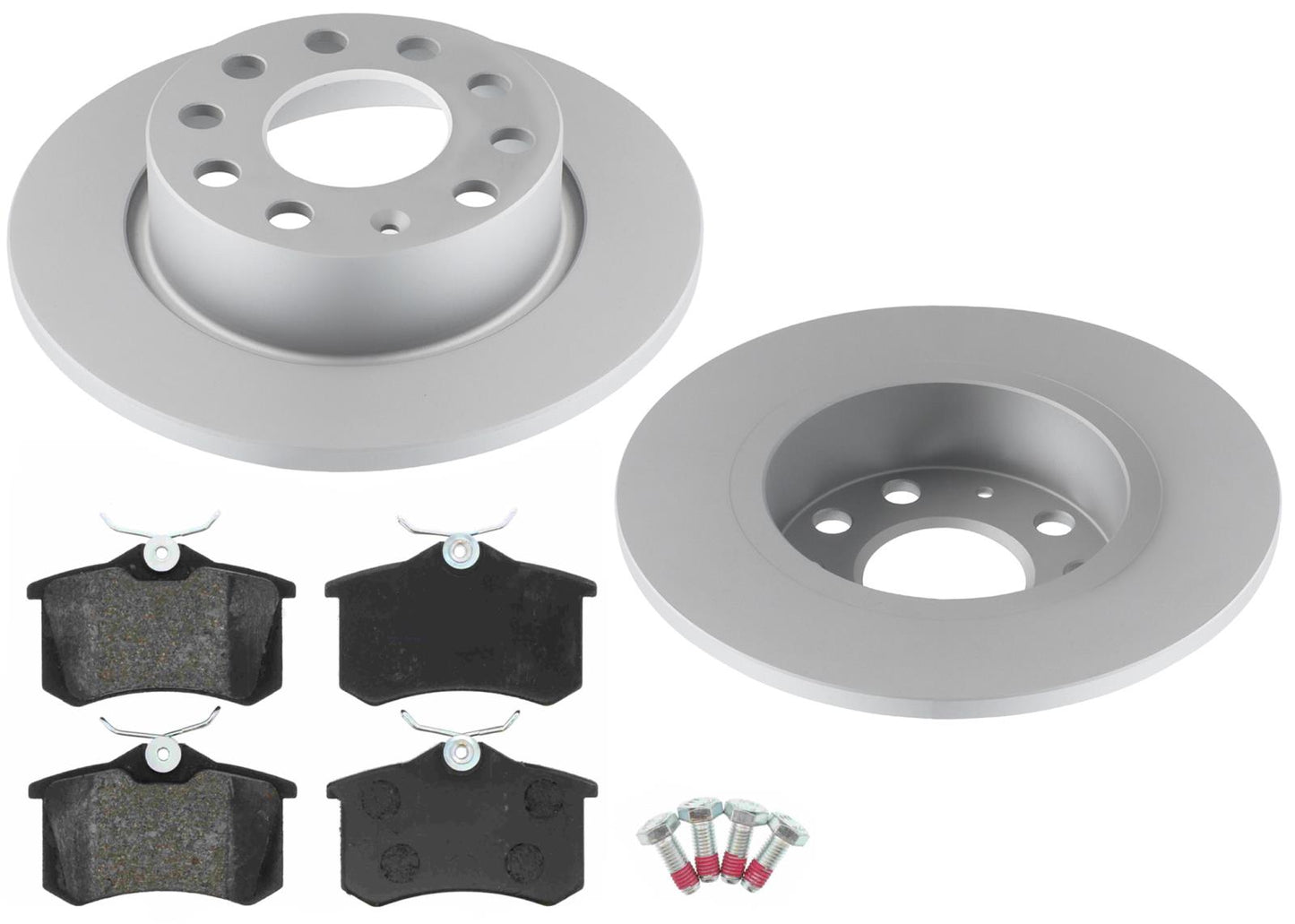 Rear GEO Coated Rotors & EPS Brake Pads For Audi A3 TDI 2009 2010 2011 2013