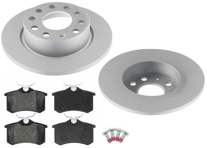 Rear GEO Coated Rotors & EPS Brake Pads For Audi A3 TDI 2009 2010 2011 2013