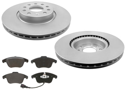 Front GEO Coated Rotors & EPS Brake Pads For Volkswagen Tiguan 2009 2010 2017