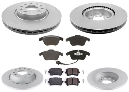 Front & Rear GEO Coated Rotors & EPS Brake Pads For Audi Q3 Quattro 2015