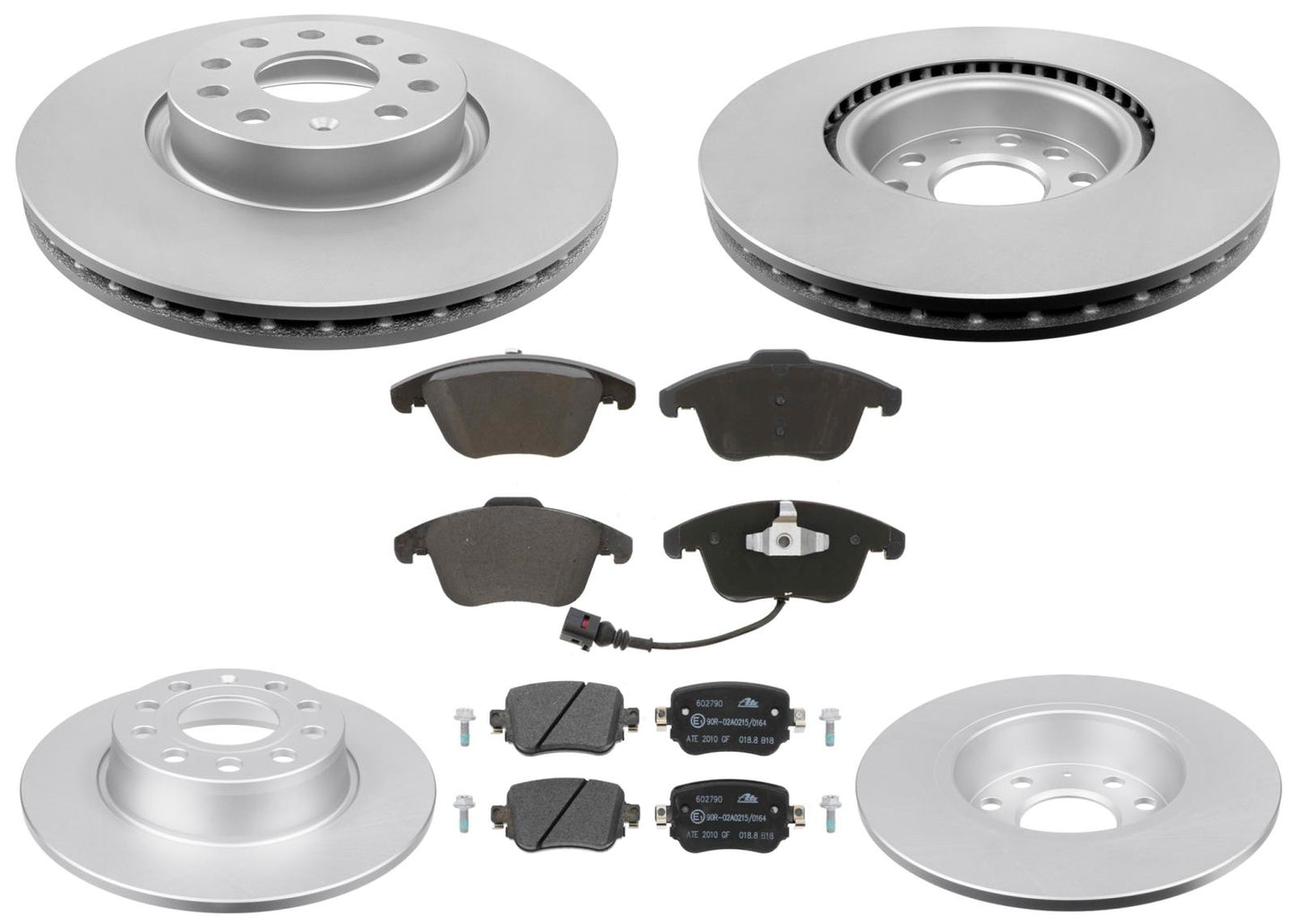 Front & Rear GEO Coated Rotors & EPS Brake Pads For Volkswagen Passat 2016-2021