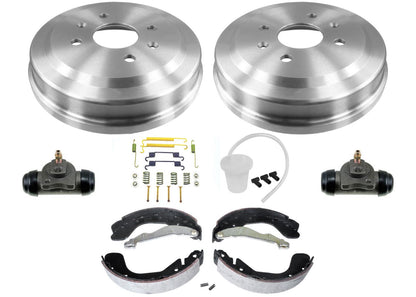 Rear Brake Drums Shoes Hardware w Cylinders for Chevrolet Aveo Aveo5 2004-2018