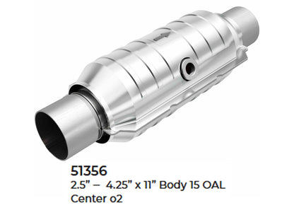 Universal Catalytic Converter EPA Approved 2.50" x 15.0 OAL 4.25" OD Made in USA