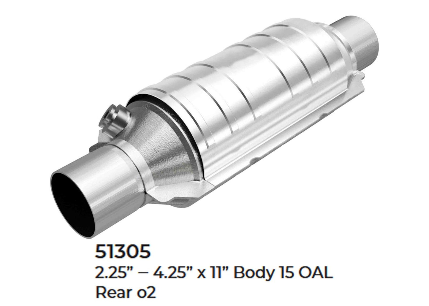 Universal Catalytic Converter EPA Approved 2.25" x 15.0 OAL 4.25" OD Made in USA