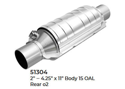 Universal Catalytic Converter EPA Approved 2.00" x 15.0 OAL 4.25" OD Made in USA