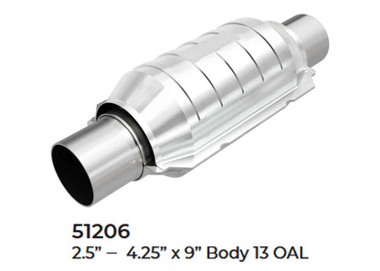 Universal Catalytic Converter EPA Approved 2.50" x 13.0 OAL 4.25" OD Made in USA
