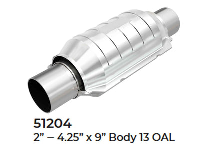 Universal Catalytic Converter EPA Approved 2.00" x 13.0 OAL 4.25" OD Made in USA