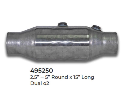 2 Universal Catalytic Converter EPA Approved 2.50" x 15.0 OAL 5" OD Made in USA