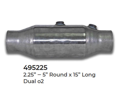 2 Universal Catalytic Converter EPA Approved 2.25" x 15.0 OAL 5" OD Made in USA