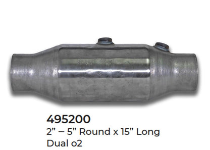 Universal Catalytic Converter EPA Approved 2.00" x 15.0 OAL 5" OD Made in USA