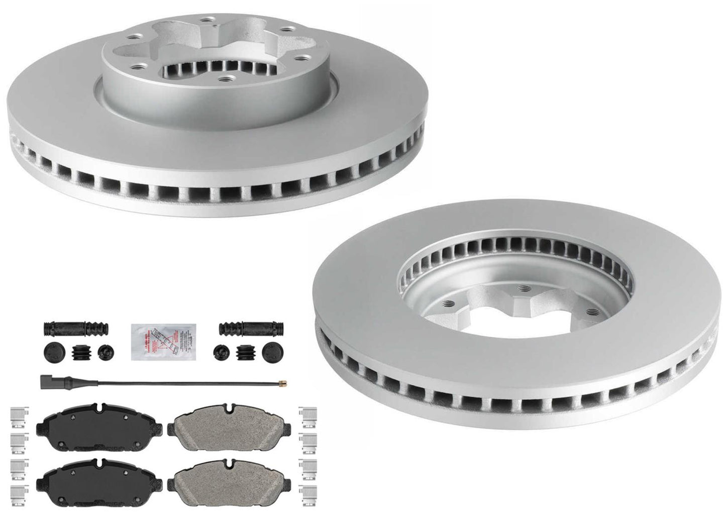 Front Coated Disc Brake Rotors & Pads for Ford Transit Van 150 250 2020-2025 AWD