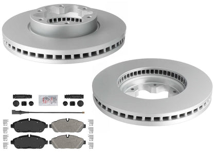 Front Coated Disc Brake Rotors & Pads for Ford Transit Van 150 250 2020-2025 AWD