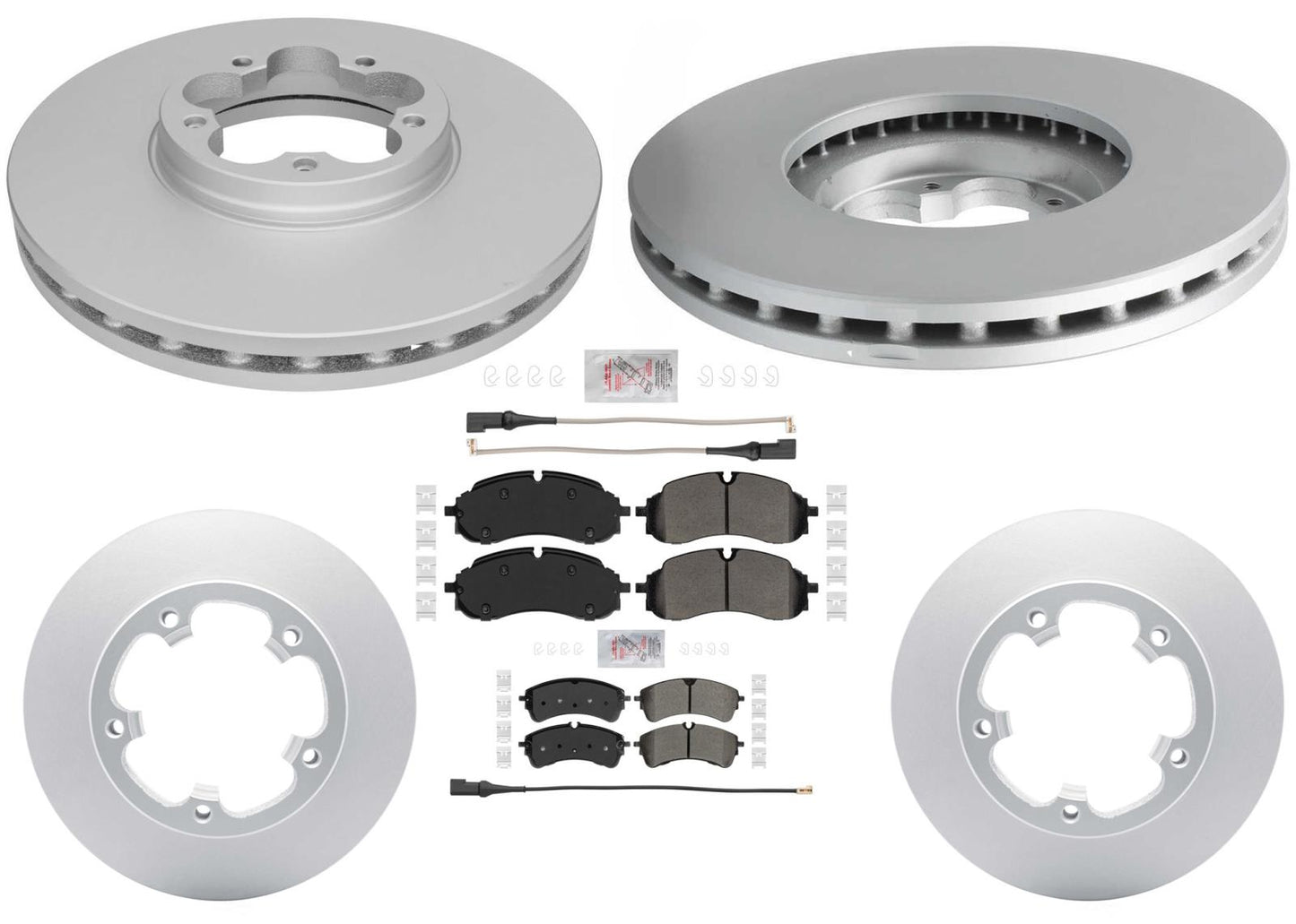 Front & Rear Coated Disc Brake Rotors & Pads for Ford E-Transit 2022 2023 2025