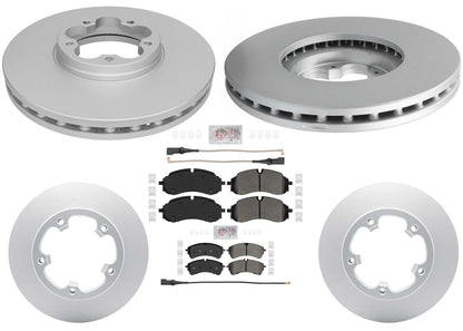 Front & Rear Coated Disc Brake Rotors & Pads for Ford E-Transit 2022 2023 2025