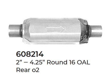 2 Universal Catalytic Converters EPA Approved 2.00" x 16.0 OAL 4.25" OD Made USA
