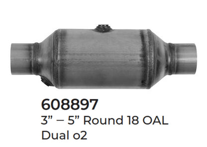 2 Universal Catalytic Converters EPA Approved 3.00" x 18.0 OAL 5" OD Made in USA
