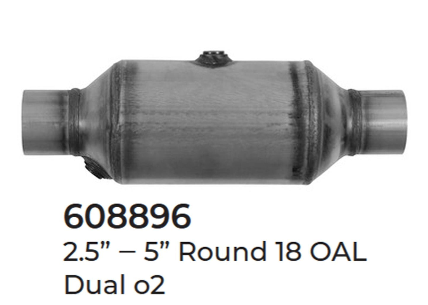 Universal Catalytic Converter EPA Approved 2.50" x 18.0 OAL 5" OD Made in USA
