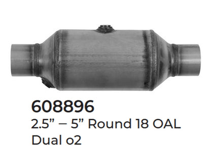 2 Universal Catalytic Converter EPA Approved 2.50" x 18.0 OAL 5" OD Made in USA