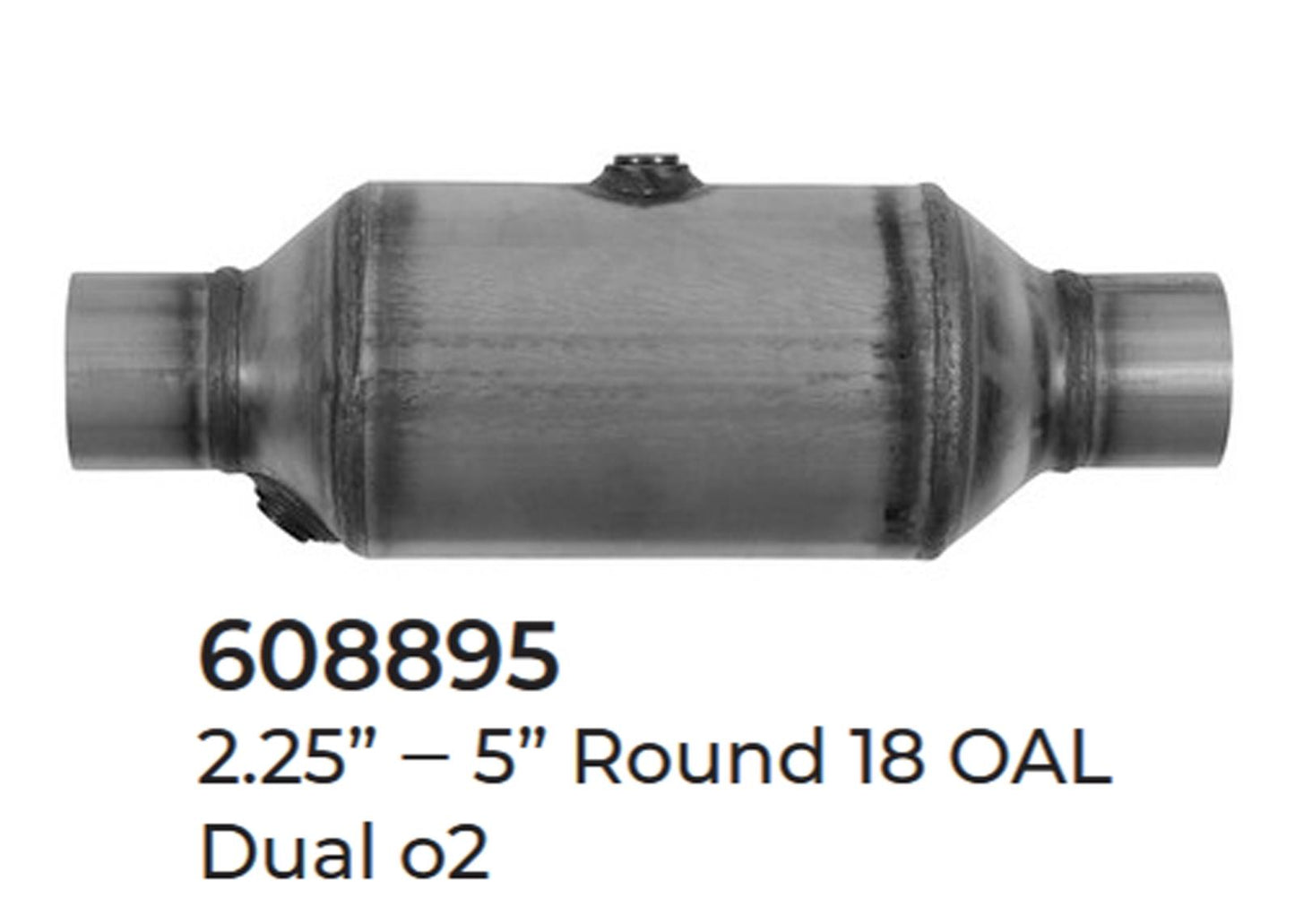 2 Universal Catalytic Converter EPA Approved 2.25" x 18.0 OAL 5" OD Made in USA
