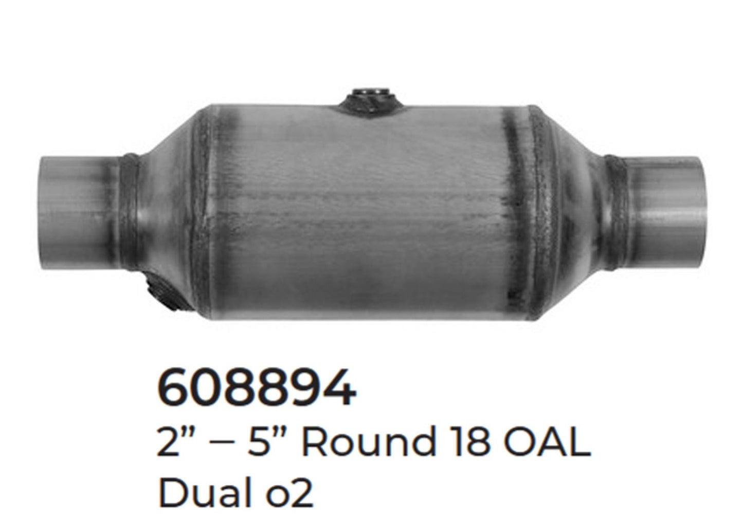 Universal Catalytic Converter EPA Approved 2.00" x 18.0 OAL 5" OD Made in USA