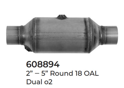 2 Universal Catalytic Converters EPA Approved 2.00" x 18.0 OAL 5" OD Made in USA