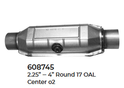Universal Catalytic Converter EPA Approved 2.25" x 17.0 OAL 4" OD Made in USA