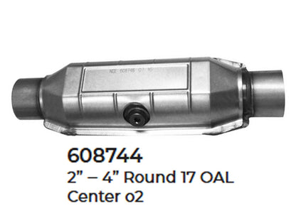 2 Universal Catalytic Converter EPA Approved 2.00" x 17.0 OAL 4" OD Made in USA