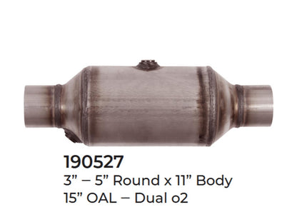 2 Universal Catalytic Converter EPA Approved 3.00" x 15.0 OAL 5" OD Made in USA
