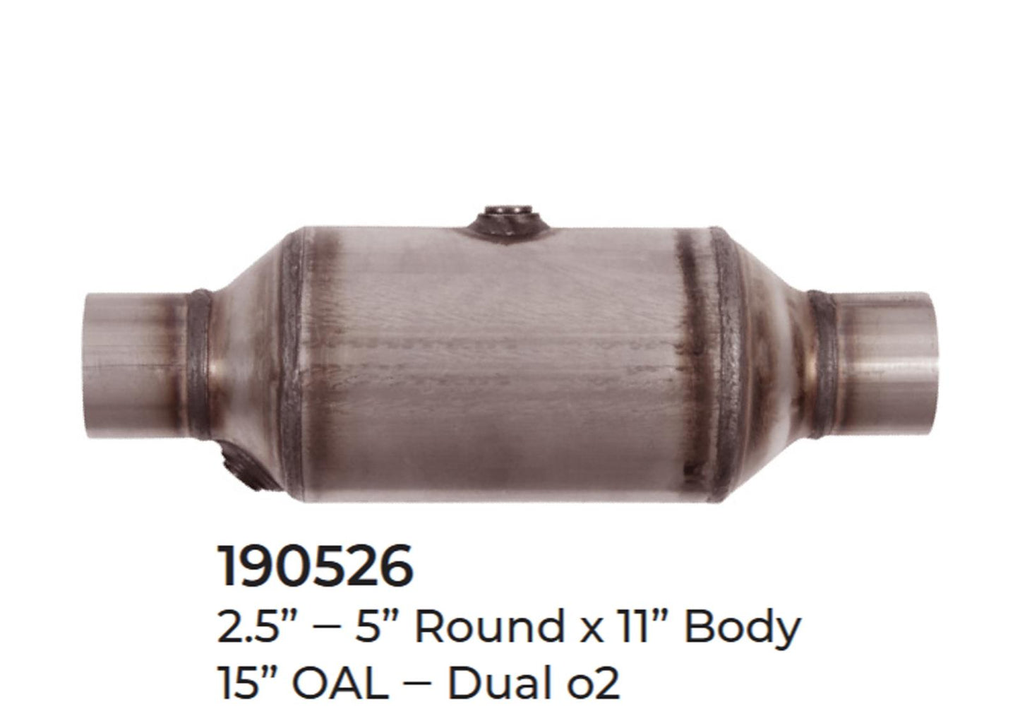 2 Universal Catalytic Converter EPA Approved 2.50" x 15.0 OAL 5" OD Made in USA