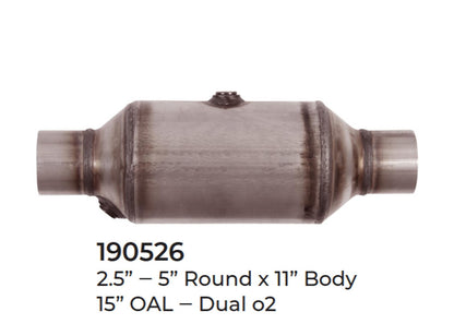 2 Universal Catalytic Converter EPA Approved 2.50" x 15.0 OAL 5" OD Made in USA