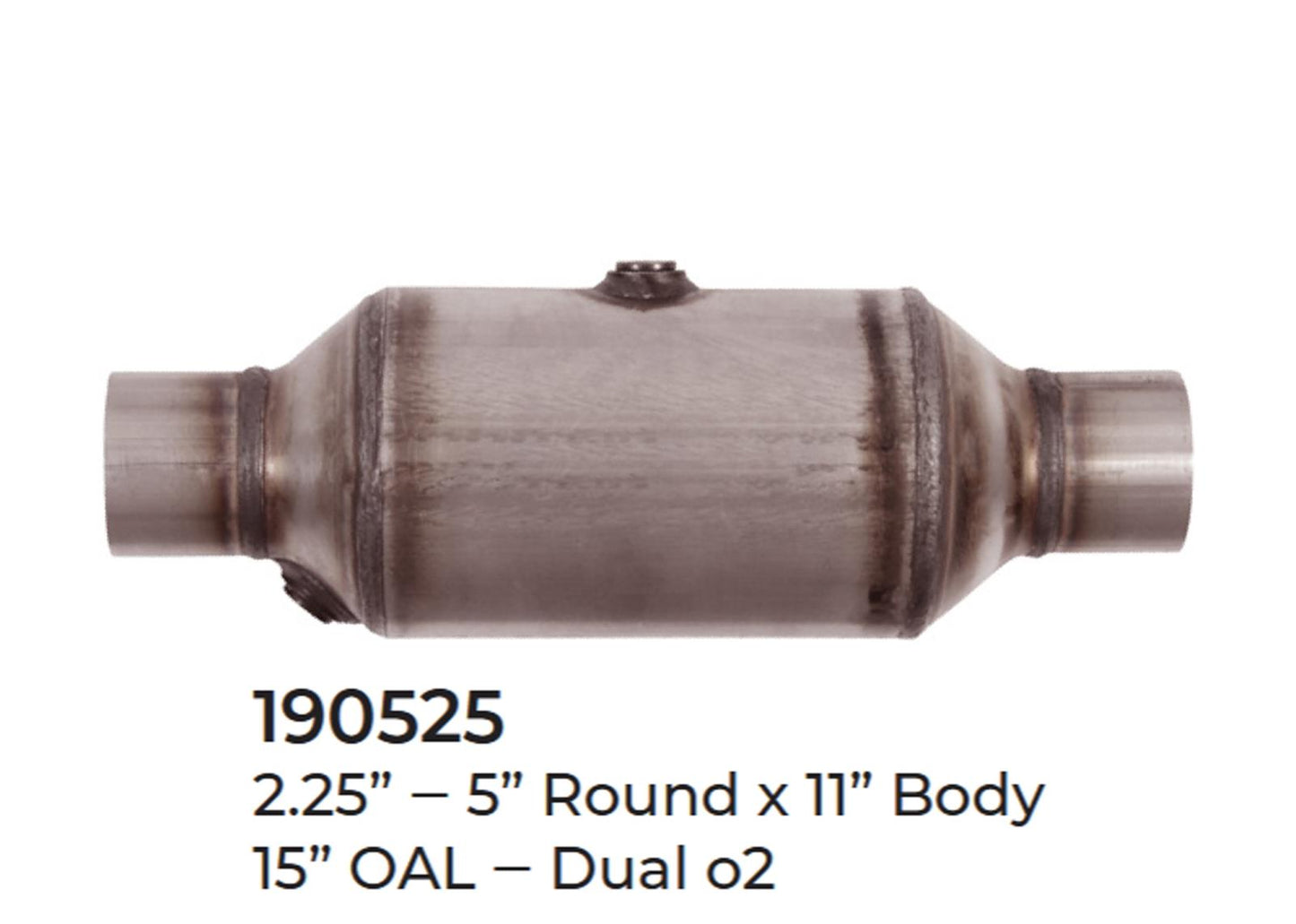 Universal Catalytic Converter EPA Approved 2.25" x 15.0 OAL 5" OD Made in USA