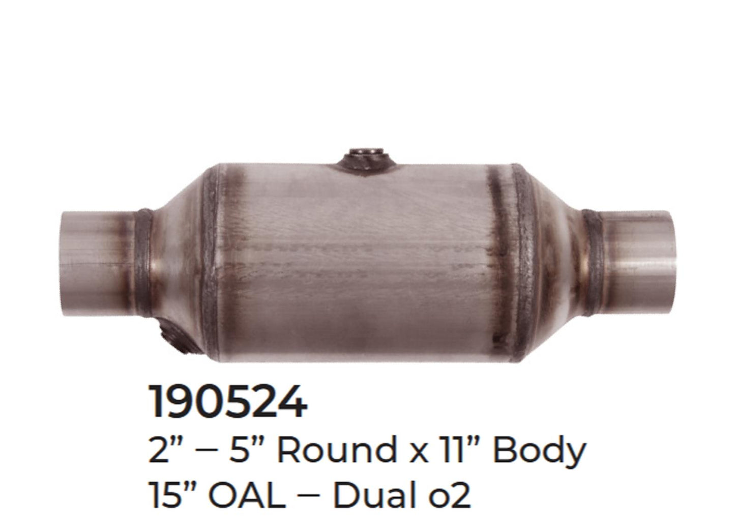 2 Universal Catalytic Converter EPA Approved 2.00" x 15.0 OAL 5" OD Made in USA