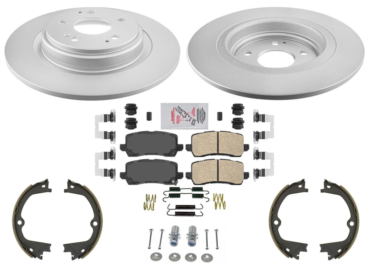 Rear Coated Disc Brake Rotors Brake Pads Parking Shoes For Acura MDX 2017-2020