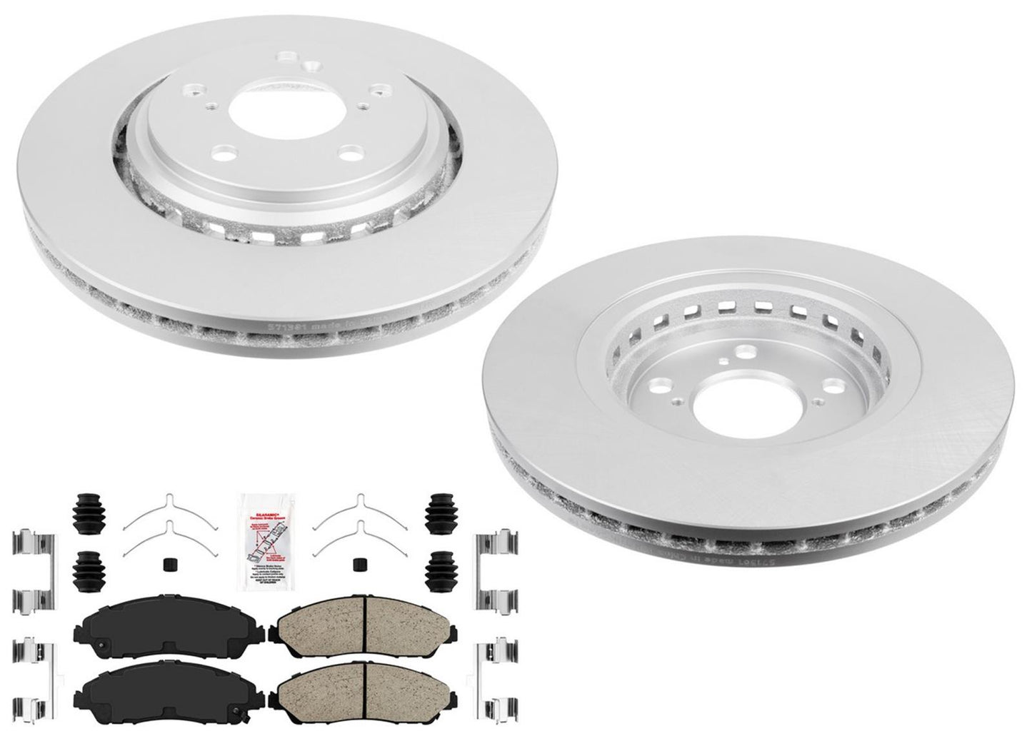 Front Coated Disc Brake Rotors & Pads for Acura MDX 3.5L 2017 2018 2019 2020