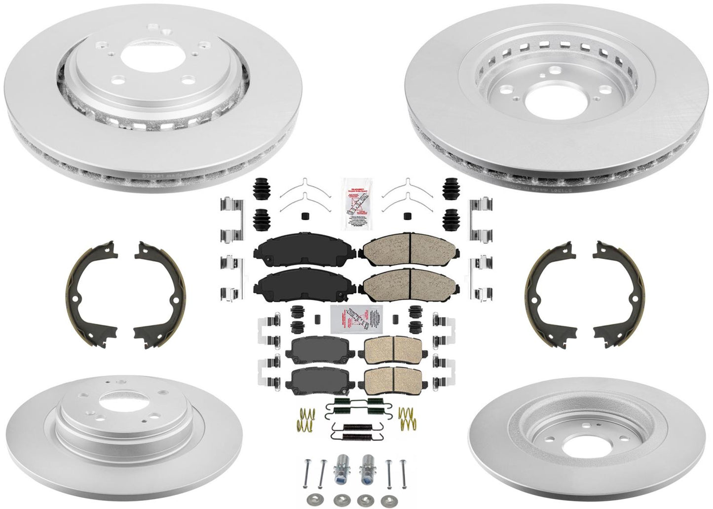 Front & Rear Coated Disc Brake Rotors & Pads for Acura MDX 3.5L 2017 2019 2020