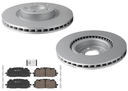 Front GEO Coated Rotor & EPS Brake Pads For Audi A4 Quattro 2017 2022 2024 338MM