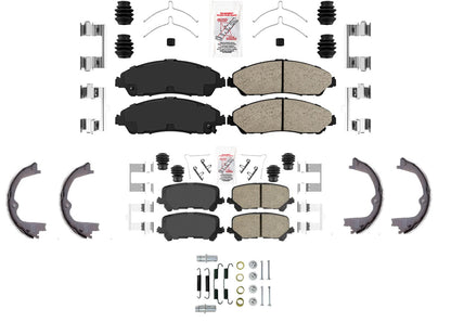 Front & Rear Coated Disc Brake Rotors & Pads for Honda Pilot 2016 2020 2021 2022
