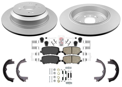 Rear Coated Disc Brake Rotors & Pads Parking Shoe for Honda Pilot 2016 2020 2022