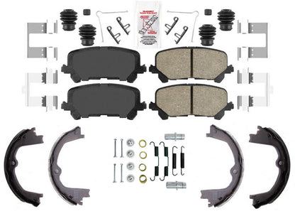 Rear Coated Disc Brake Rotors & Pads Parking Shoe for Honda Pilot 2016 2020 2022
