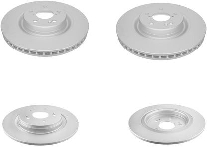 Front & Rear Coated Disc Brake Rotors & Pads for Honda Pilot 2023 2024 2025