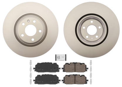 Front 350MM GEO Coated Rotors & EPS Brake Pads For Audi S4 2018 2019 2020 2025