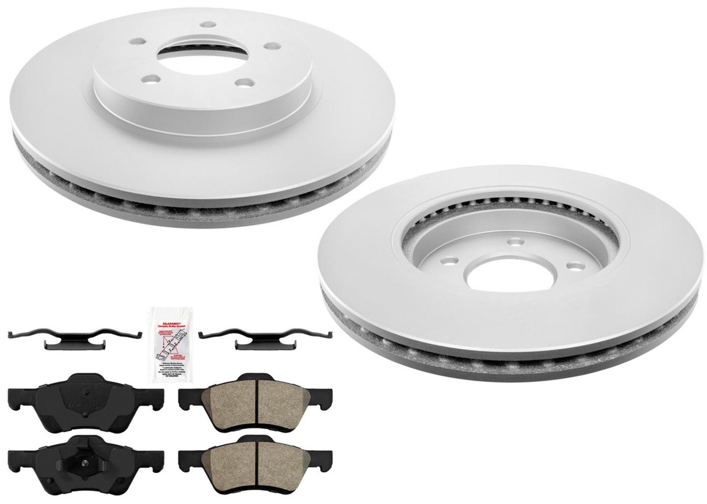 Front Coated Disc Brake Rotors Pads Hardware For Ford Escape 2011-2012